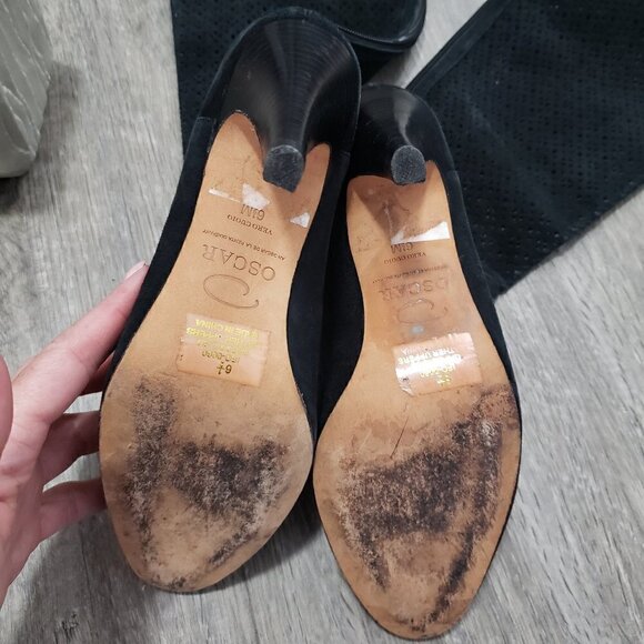 Oscar De La Renta Dafodil Suede Knee High Boots - Picture 10 of 11